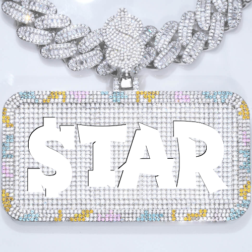 CUSTOM LETTER NECKLACE 3D COLORFUL SQUARE