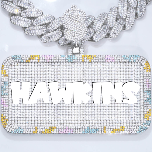 CUSTOM LETTER NECKLACE 3D COLORFUL SQUARE