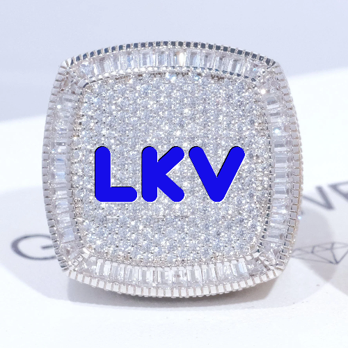 CUSTOM LETTER 3D ICED RING