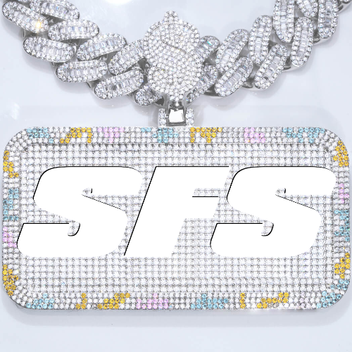 CUSTOM LETTER NECKLACE 3D COLORFUL SQUARE