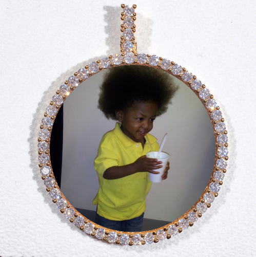 LARGE 3D CIRCLE CUSTOM PICTURE PENDANT