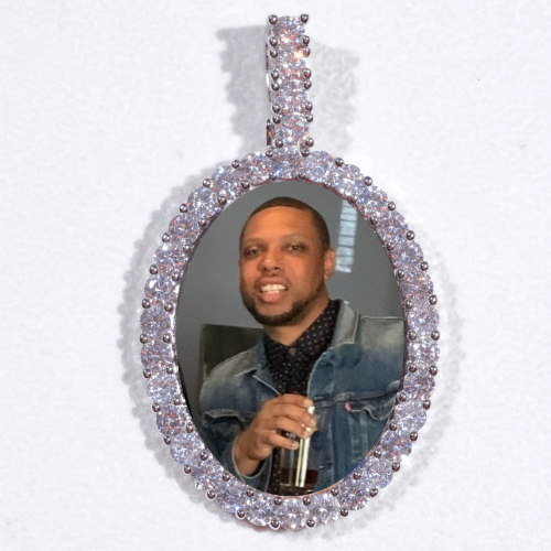 Large 3D Oval Custom Picture Pendant