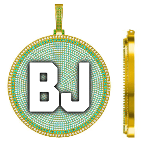 CUSTOM LETTER NECKLACE 3D BIG DISC
