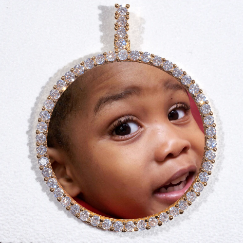 LARGE 3D CIRCLE CUSTOM PICTURE PENDANT
