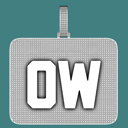CUSTOM LETTER NECKLACE 3D BIG SQUARE