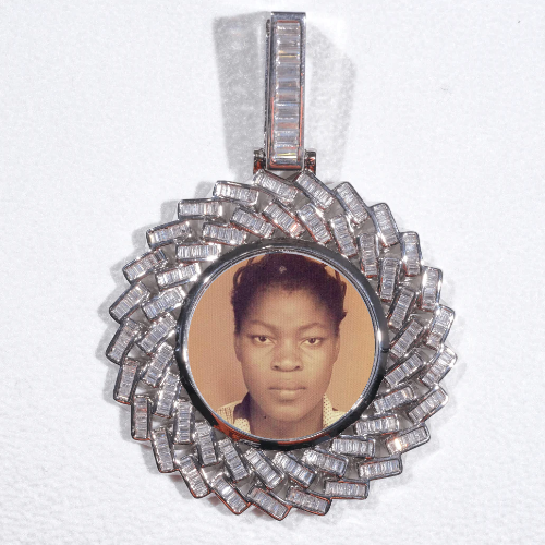 Large 3D Baguette Custom Picture Pendant