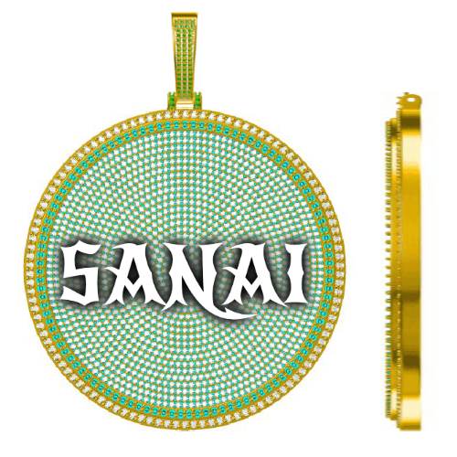 CUSTOM LETTER NECKLACE 3D BIG DISC