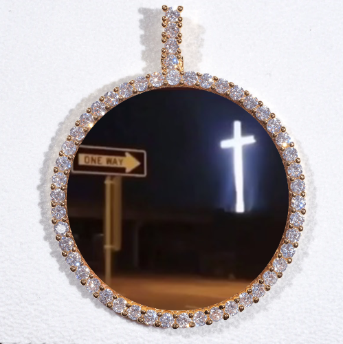 LARGE 3D CIRCLE CUSTOM PICTURE PENDANT
