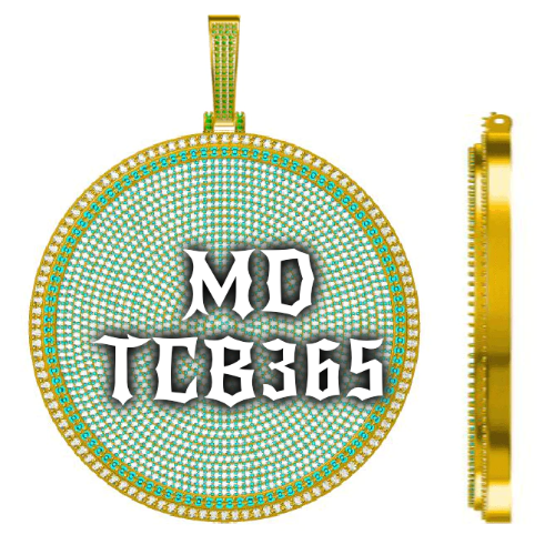 CUSTOM LETTER NECKLACE 3D BIG DISC