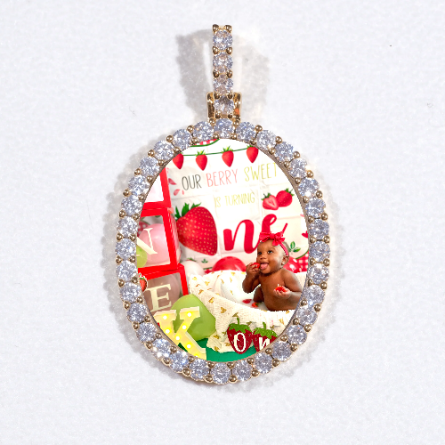 3D Oval Custom Picture Pendant