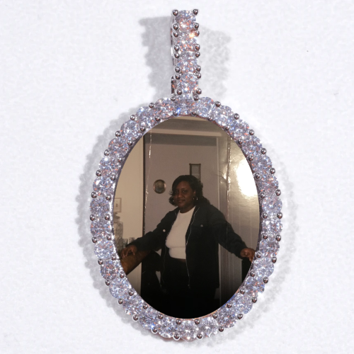 Large 3D Oval Custom Picture Pendant