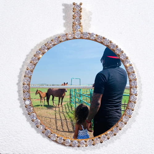 LARGE 3D CIRCLE CUSTOM PICTURE PENDANT