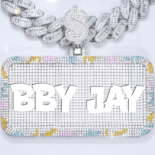 CUSTOM LETTER NECKLACE 3D COLORFUL SQUARE
