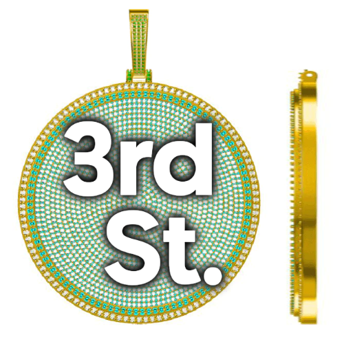 CUSTOM LETTER NECKLACE 3D BIG DISC