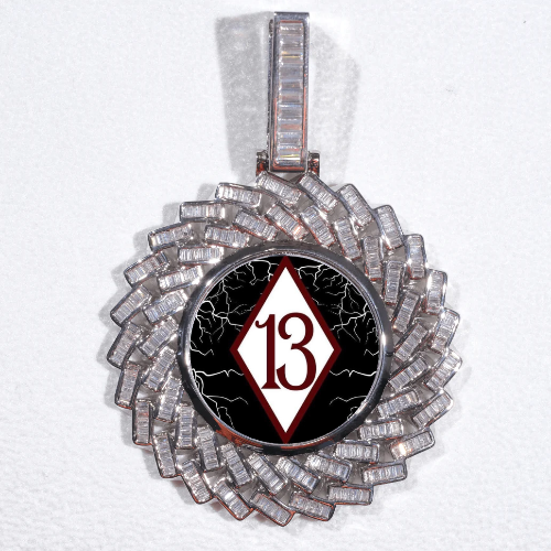 Large 3D Baguette Custom Picture Pendant