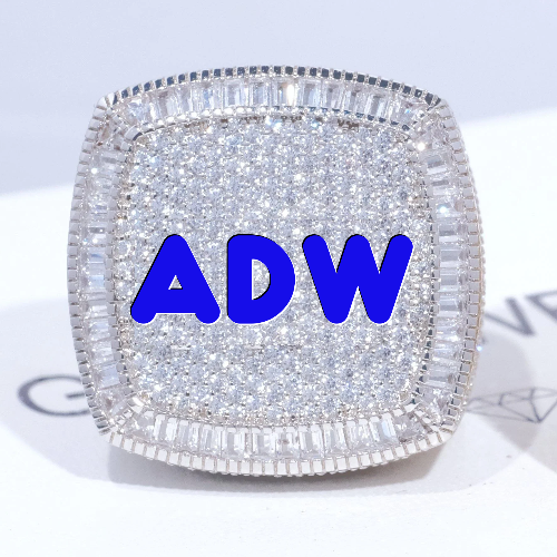 CUSTOM LETTER 3D ICED RING
