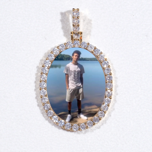 3D Oval Custom Picture Pendant