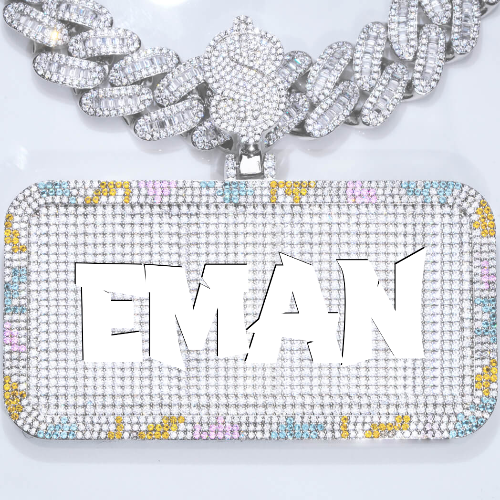 CUSTOM LETTER NECKLACE 3D COLORFUL SQUARE
