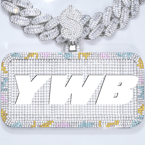 CUSTOM LETTER NECKLACE 3D COLORFUL SQUARE