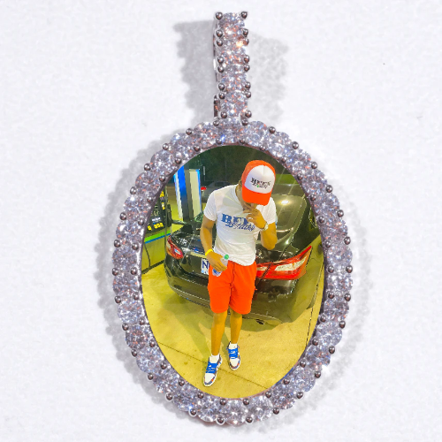 Large 3D Oval Custom Picture Pendant