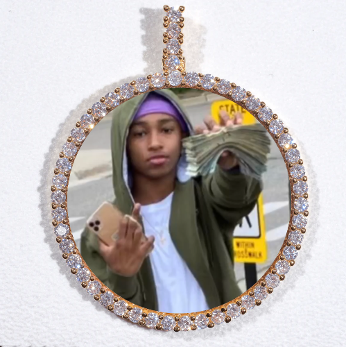 LARGE 3D CIRCLE CUSTOM PICTURE PENDANT