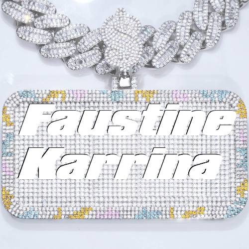 CUSTOM LETTER NECKLACE 3D COLORFUL SQUARE