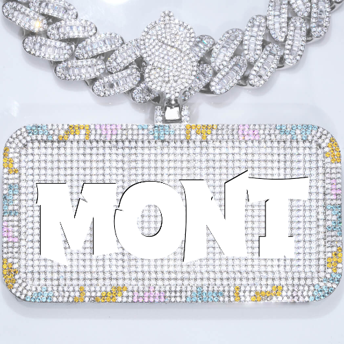 CUSTOM LETTER NECKLACE 3D COLORFUL SQUARE