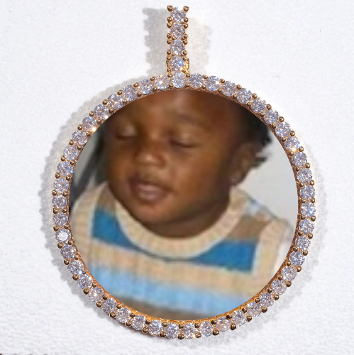 LARGE 3D CIRCLE CUSTOM PICTURE PENDANT