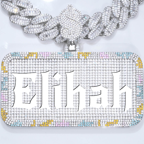 CUSTOM LETTER NECKLACE 3D COLORFUL SQUARE
