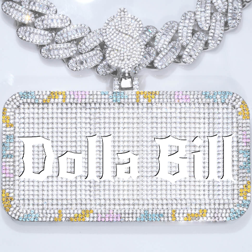 CUSTOM LETTER NECKLACE 3D COLORFUL SQUARE