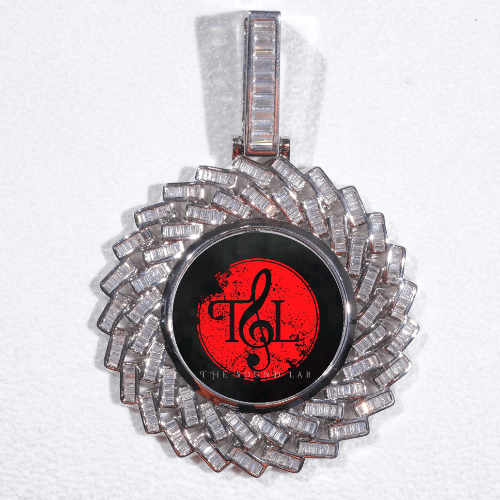 Large 3D Baguette Custom Picture Pendant
