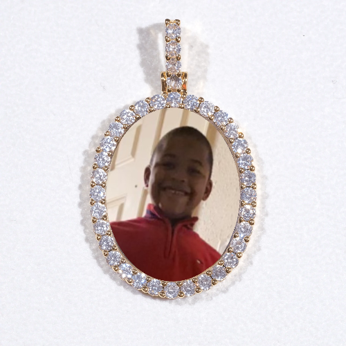 3D Oval Custom Picture Pendant