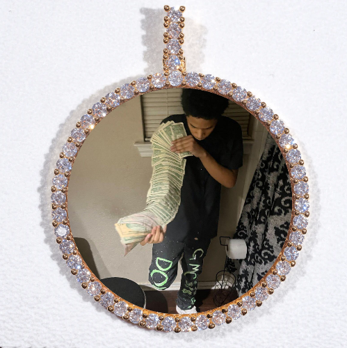 LARGE 3D CIRCLE CUSTOM PICTURE PENDANT