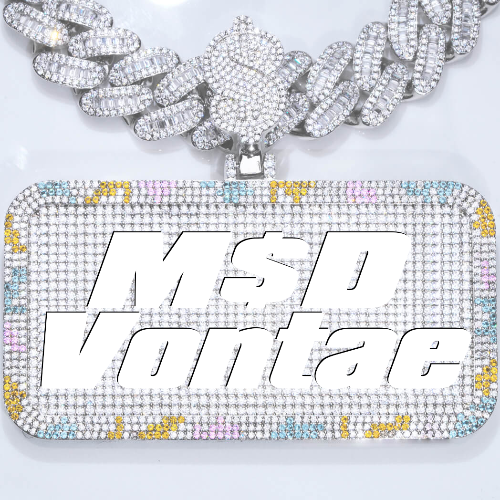 CUSTOM LETTER NECKLACE 3D COLORFUL SQUARE