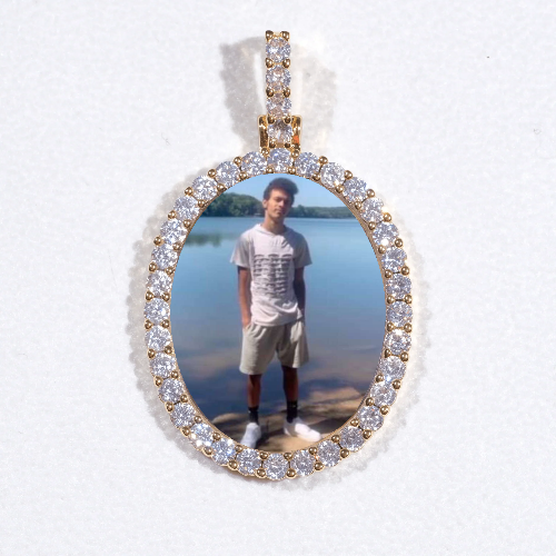 3D Oval Custom Picture Pendant