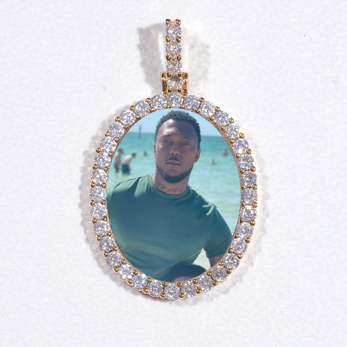 3D Oval Custom Picture Pendant