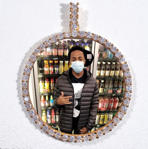 LARGE 3D CIRCLE CUSTOM PICTURE PENDANT