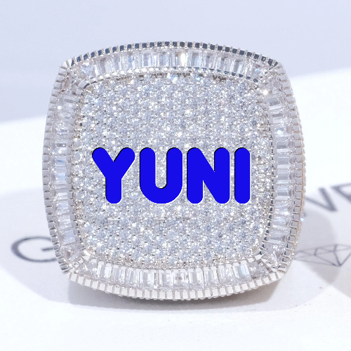 CUSTOM LETTER 3D ICED RING