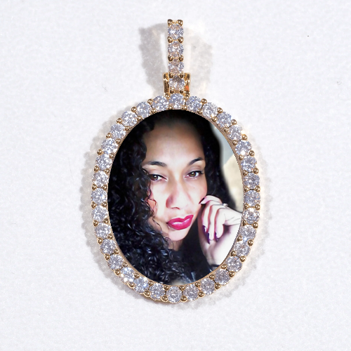 3D Oval Custom Picture Pendant