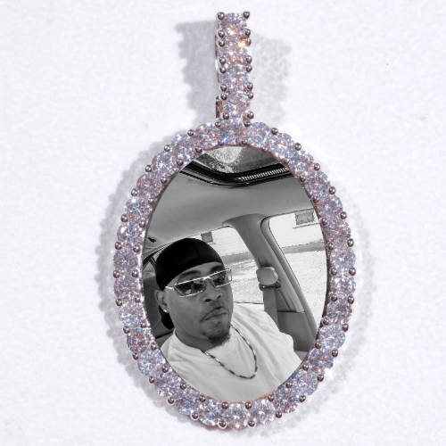 Large 3D Oval Custom Picture Pendant