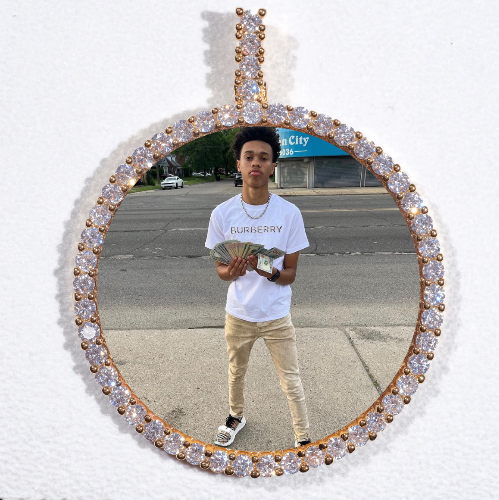 LARGE 3D CIRCLE CUSTOM PICTURE PENDANT