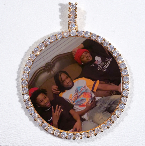 LARGE 3D CIRCLE CUSTOM PICTURE PENDANT