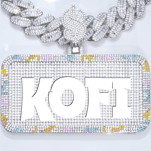 CUSTOM LETTER NECKLACE 3D COLORFUL SQUARE