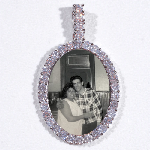 Large 3D Oval Custom Picture Pendant