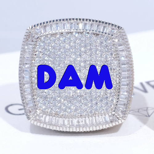 CUSTOM LETTER 3D ICED RING