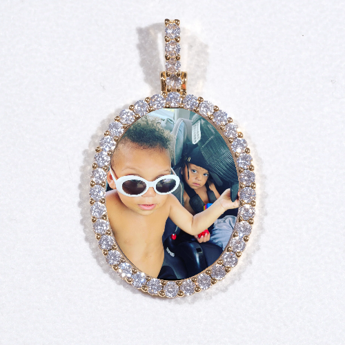 3D Oval Custom Picture Pendant