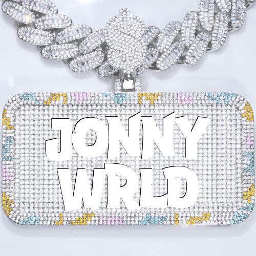 CUSTOM LETTER NECKLACE 3D COLORFUL SQUARE