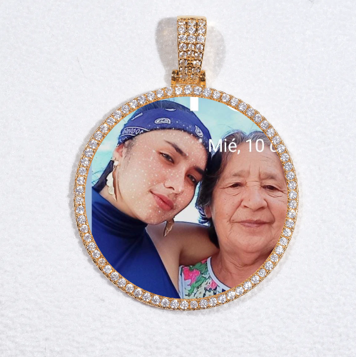 MEDIUM 3D CIRCLE CUSTOM PICTURE PENDANT