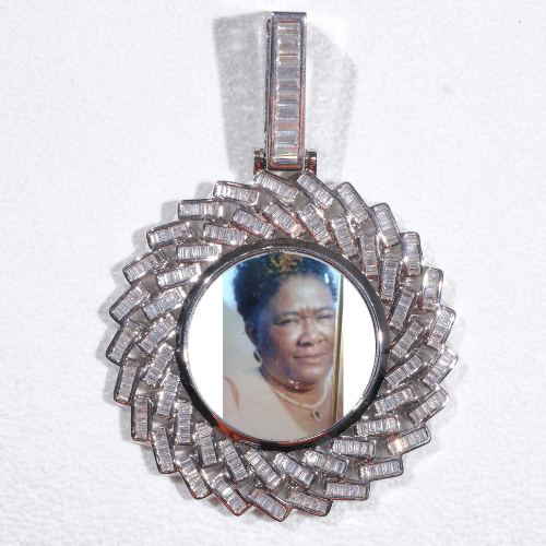 Large 3D Baguette Custom Picture Pendant