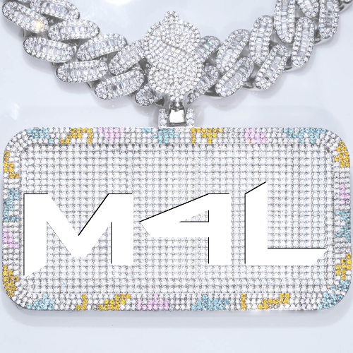 CUSTOM LETTER NECKLACE 3D COLORFUL SQUARE